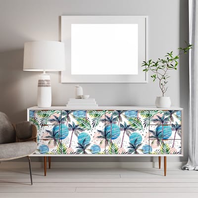 Takaroa sticker met tropisch meubelmotief, 40 x 60 cm