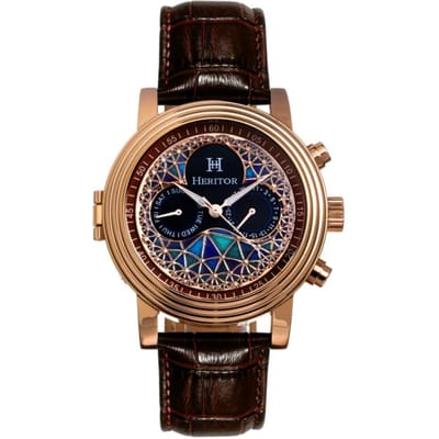 Heritor Automatisch Legacy horloge met leren bandje met dag/datum