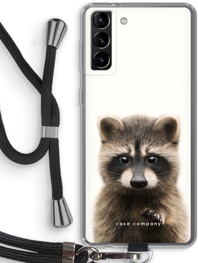 Hoesje met koord geschikt voor Samsung Galaxy S21 Plus hoesje met Koord - Rocco - Telefoonhoesje met Zwart Koord - Bescherming aan alle Kanten en Over de Schermrand