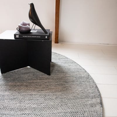 Vloerkleed Gerecycled Materiaal Rond Ciro Grijs op=op - Rond 180 Ø - (L)
