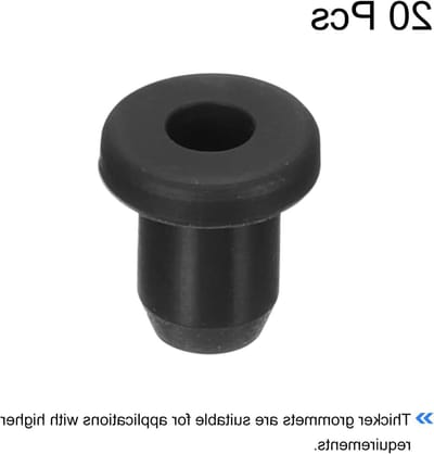 20 Stuks Rubber Grommets 6mm Montage Diameter Ronde T-Type Siliconen Dichtingen voor Kabel- en Pijpbescherming