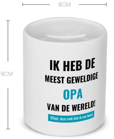 Akyol - ik heb de meest geweldige opa van wereld (klopt, deze mok heb ik van hem) Spaarpot - Opa - de meest geweldigste opa - verjaardagscadeau - verjaardag - cadeau - cadeautje voor opa - opa artikelen - kado - geschenk - gift - 350 ML inhoud