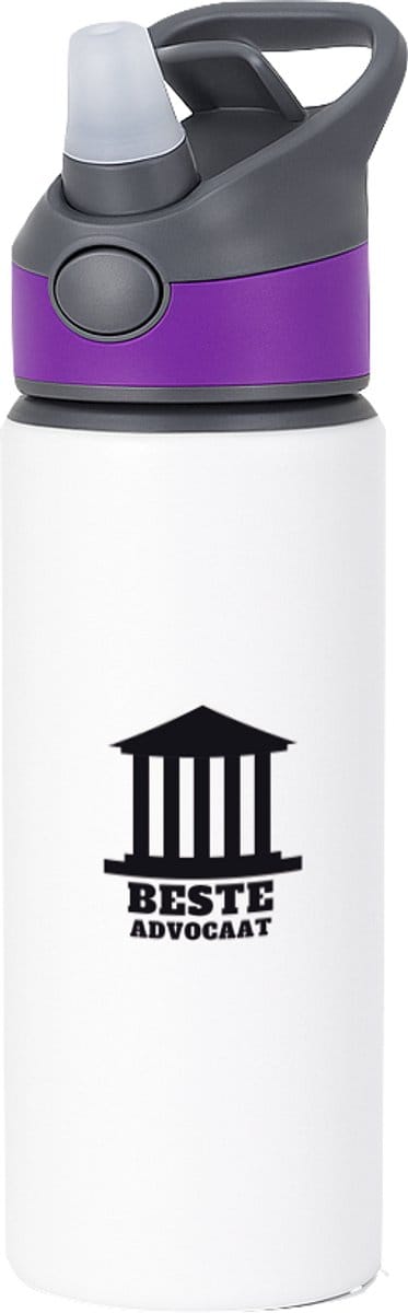 Hacebo® - beste advocaat waterfles met rietje paars - Beste advocaat - collega - cadeau - water fles - 650ML