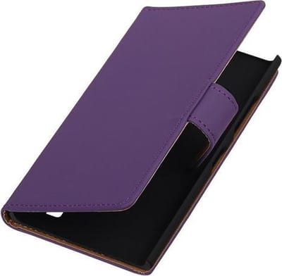 Nokia Lumia 735  Book Case Effen Paars Hoesje