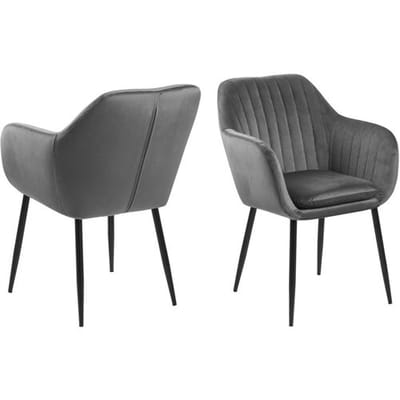 Sohome Eetkamerstoel 'Albin' Velvet, kleur Donkergrijs