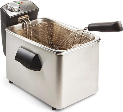 Mini Frituurpan - Roestvrij Staal - Lekker Frituren - Temperatuurregeling - 3 Liter - Zilver