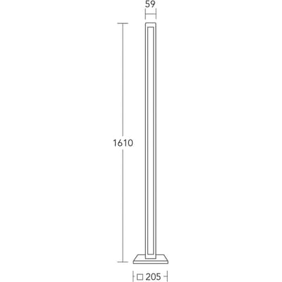 HerzBlut LED vloerlamp Karl G, hout/graniet, dimbaar