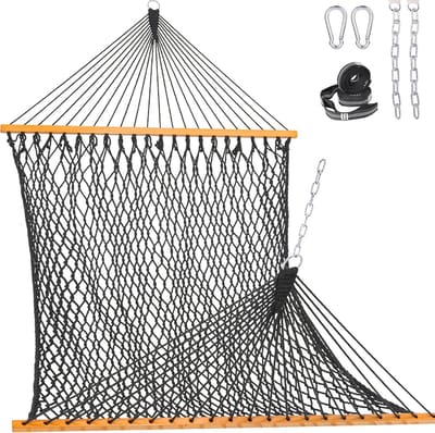 Hangmat voor 2 Personen met Dubbel Touw - Traditionele Handgeweven Katoenen Hangmat voor Buiten