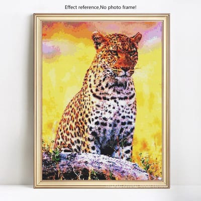 5D DIY diamant schilderij volledige ronde dier luipaard borduurwerk verkoop foto strass diamant 20X30 yellow
