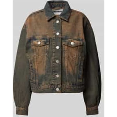 Jeansjack met platte kraag