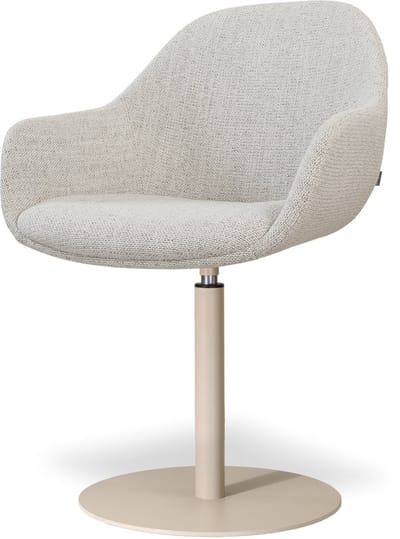 Nolon Niva-Mae Draaibare Tulp Eetkamerstoel Beige Gemêleerd - Beige Onderstel - Armstoel - Modern