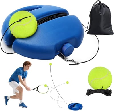 Tennistrainingsset - Tennis trainer basis - Verbeteren Slagen - Winddicht Antislip - 20x20x6 cm - Blauw