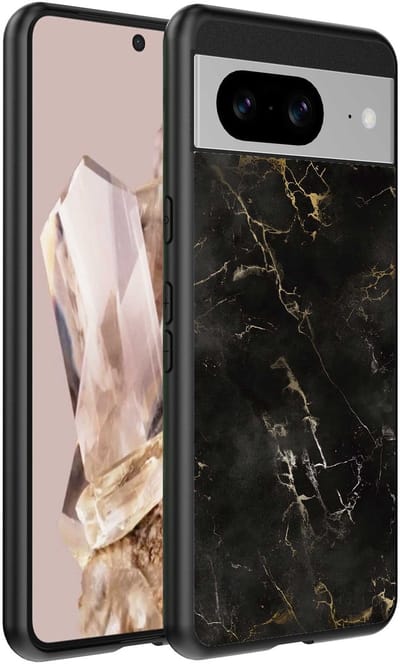 Geschikt voor Google Pixel 8 Pro Telefoonhoesje met marmer opdruk - TPU backcover case black marble design - Zwart - Smartphonica geschikt voor Google Pixel 8 Pro
