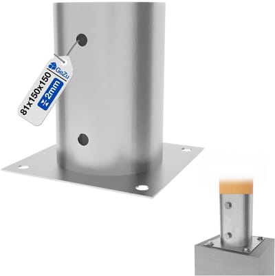 GeZu Impex Rond Paalhouder Met Plaat 81 x 150 mm Thermisch Verzinkt
