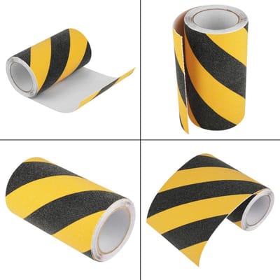 Ruban adhésif antidérapant en PVC 20 cm x 5 m, résistant à l'usure, pour revêtement de sol de sécurité yellow