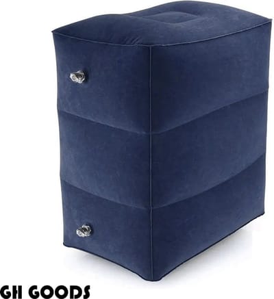 Vliegtuigbedje - Reiskussen - Voetensteun - Multifunctioneel opblaasbaar kussen voor in het vliegtuig - Auto - Trein - Navy blue