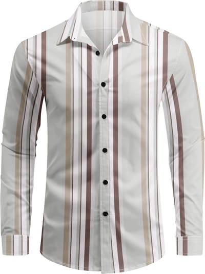 ALLTHEMEN Heren casual overhemd - Gestreept - S