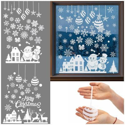 Springos Raamstickers – Kerst – Kerst Stickers – Raamstickers Kinderen – Kerstversiering voor Binnen – Kerstdecoratie – 62 stuks