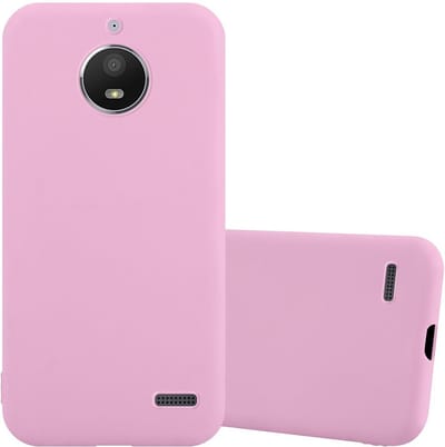 Cadorabo Hoesje geschikt voor Motorola MOTO E4 in CANDY ROZE - Beschermhoes gemaakt van flexibel TPU silicone Case Cover
