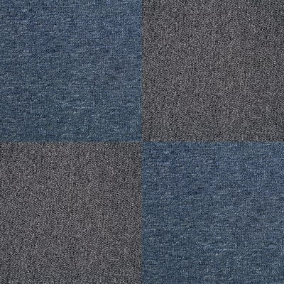 Tapijttegels bundel - storm blauw en zwart - 50x50cm - 10m2 - 5mm dik