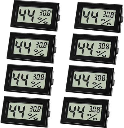 8 stuks digitale binnen thermometer en luchtvochtigheidsmeter set - compact en helder display