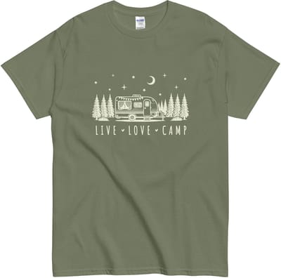 Kampeerliefhebbers T Shirt - Dames Heren Caravan Camping Liefhebber Cadeau - Khaki Groen - S