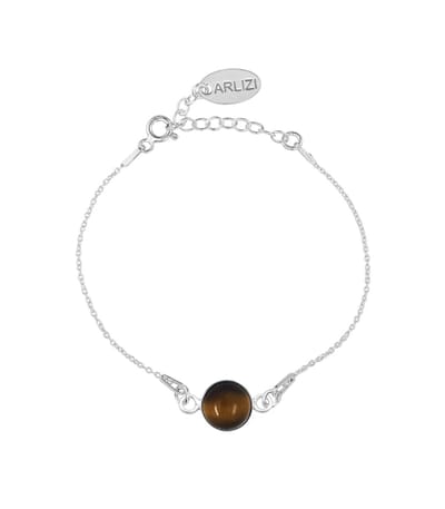 ARLIZI 2308 Armband tijgeroog cabochon - sterling zilver - 20 cm