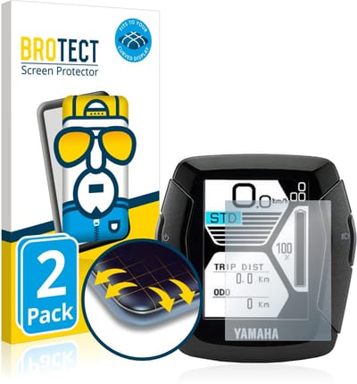 BROTECT - Screenprotector voor Yamaha LCD-C Display 2019 (E-Bike Display) - Folie Beschermfolie transparant volledig dekking - 2 Stuks