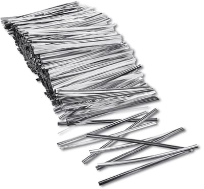 Dailygoods- Sluitbanden 1000 stuks - Metalen Kabelbinders - Zilveren Tie Wraps - Herbruikbare Sluitingen - Knutselen/Broodzakken - 10 cm lengte