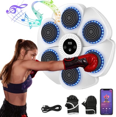 Jently boxing machine - muzikale boxmachine - 9 snelheden - volwassenen/kinderen - wit