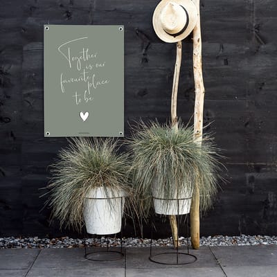 MOODZ design | Tuinposter | Buitenposter | Together is our favourite place to be | 70 x 100 cm | Groen