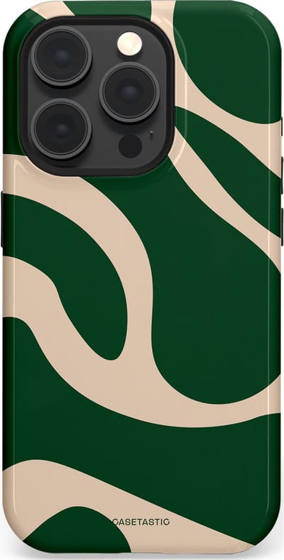 Casetastic hoesje geschikt voor Apple iPhone 15 Pro - MagSafe - Dubbellaagse bescherming - Groen Bos en Zand Duinen - Fashion Case - Donkergroen Zand