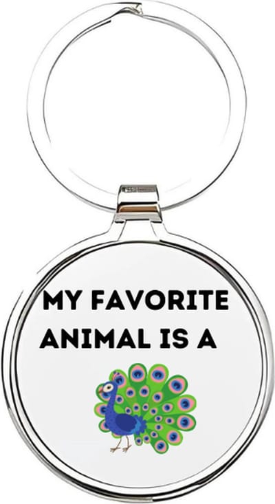 Akyol - my favorite animal is a peacock Sleutelhanger - Vogels - dierenliefhebbers - pauw - boerderijdieren - vogel - loopvogel - bird - vogelsoort - vogelspotten - fazant - fazantachige - dieren sleutelhanger - 4 x 7,5 CM