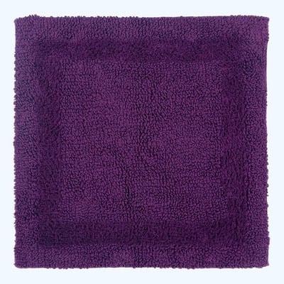 Badmat extra zacht 100% katoen, omkeerbare badmatten antislip, wasbaar, super absorberend, sneldrogend, paars badkamertapijt, 50 x 50 cm vierkant, kleine badmat