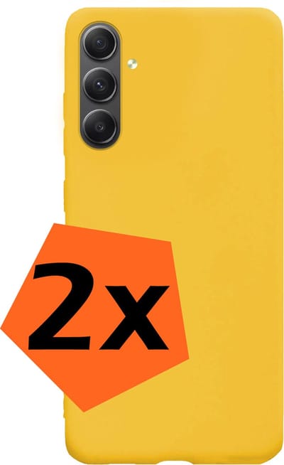 Hoes - 2 Stuks - Geschikt voor Samsung Galaxy A54 - Sterk & Shockproof - Case Siliconen - Back Cover - Telefoon Hoes - Geel