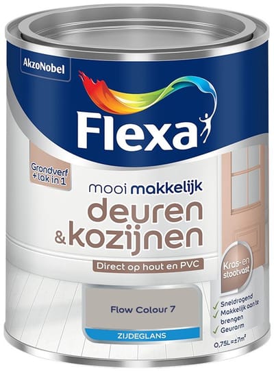 Flexa - Mooi Makkelijk Deuren & Kozijnen Zijdeglans - Flow Colour 7 - Mengverf - 750 Ml