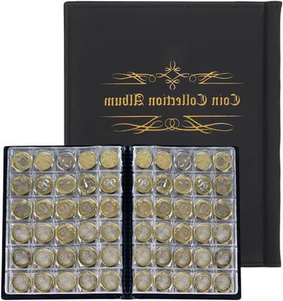 Coin Collectie Album voor 480 Munten, Geschikt voor Euro Munten van 25 mm, Ideaal voor Muntverzamelaars en Bewaring