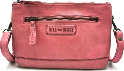 Hillburry Schoudertas-Clutch met vakjes Gewassen Leer roze - (bxhxd) ca. 22cm x 15cm x 2,5cm