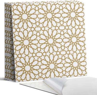 Coloray Wandpanelen Zelfklevend - Geometrisch patroon met sterren Zelfklevende Wandpanelen - 50 cm x 50 cm - Beige Wandpaneel PVC - 5 stuks - Mozaïeken Wandpanelen Zelfklevend - Wandpaneel Keuken - Wandpanelen Badkamer