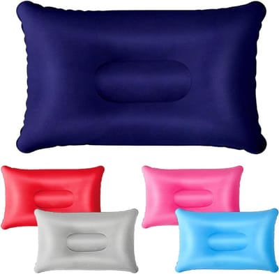 Opblaasbaar Kussen - Strandkussen Campingkussen - Reizen Ontspanning - Ultralicht Compact - 22 x 34 cm - 5 Stuks
