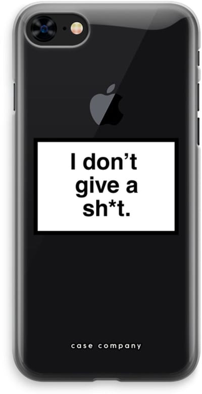 Case Company® - Hoesje geschikt voor iPhone 8 hoesje - Don't give a shit - Soft Cover Telefoonhoesje - Bescherming aan alle Kanten en Schermrand
