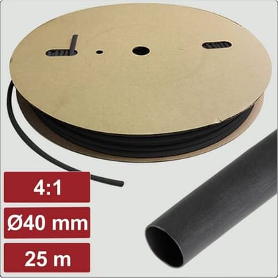 Electronic Garage EG25CA114 Krimpkous met lijm Zwart 40 mm 10 mm Krimpverhouding:4:1 25 m