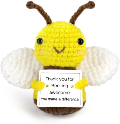Dailygoody - Mini grappige positieve bij - Gelukscadeaus - Handgemaakt - Inspirerend cadeau - Geschikt voor verjaardagen - Uniek ontwerp