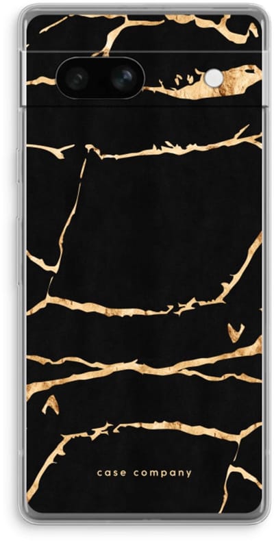 Case Company® - Hoesje geschikt voor Google Pixel 7A hoesje - Gouden marmer - Soft Cover Telefoonhoesje - Bescherming aan alle Kanten en Schermrand