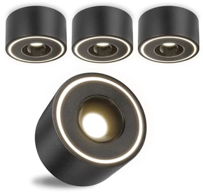LED opbouwspots - 4 stuks extra plat - Ø97x55mm - 8W 1680lm - 4000K neutraal wit - ronde plafondspots