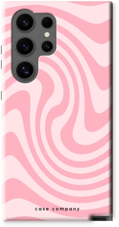 Case Company® - Hoesje geschikt voor Samsung Galaxy S24 Ultra hoesje - Swirl Roos - Tough Case - Maximale Bescherming alle Kanten en Schermrand