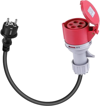 CEE Adapter 0.6 m 250 V 16 A Coupler 5 Polig IP44 voor Camping, Werkplaats en Bouwlocaties H07RN-F 3G 2.5 mm²