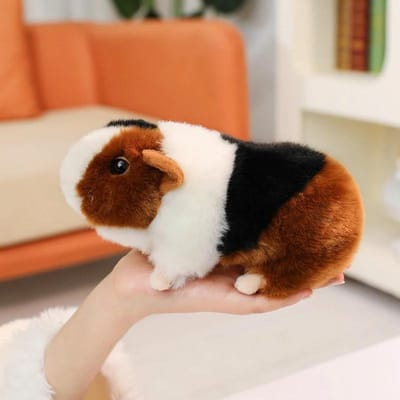 Zacht Realistisch Cavia Pluche Speelgoed Schattig Knuffeldier Cavia Hamster Pop Schattige Pluche Beestjes Dierenvrienden Pluche Verzamelaars 19cm black