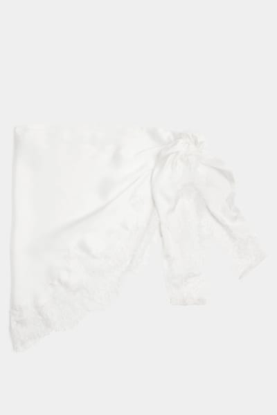 Yours Witte Kanten Satijnen Sjaal Size One Size