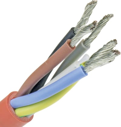 Siliconenkabel SiHF 5x0.75mm² per rol 100 meter
